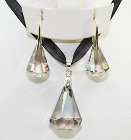 Spike Pendant, Crystal Silver Shade 39/28 mm