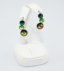 Set bijuterii argint cu 3 cristale SWAROVSKI ELEMENTS - Mix Green
