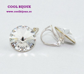 Cercei cu cristale SWAROVSKI ELEMENTS - Amethyst