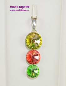 Pandantiv argint cu 3 cristale SWAROVSKI ELEMENTS - Paradise