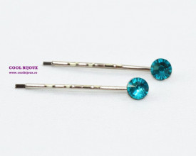 Agrafe de par cu cristale SWAROVSKI ELEMENTS - blue zircon