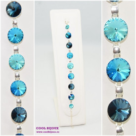 Bratara cu cristale SWAROVSKI ELEMENTS - Mix Green