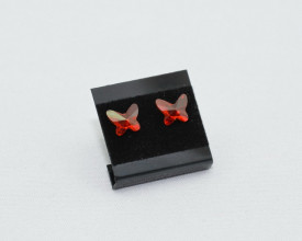 Cercei surub cu cristale SWAROVSKI ELEMENTS - Butterfly, red magma