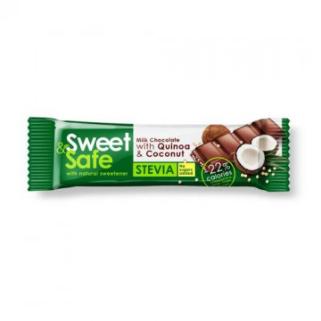 Ciocolata cu lapte, Quinoa si Cocos cu Indulcitor Stevie 25g