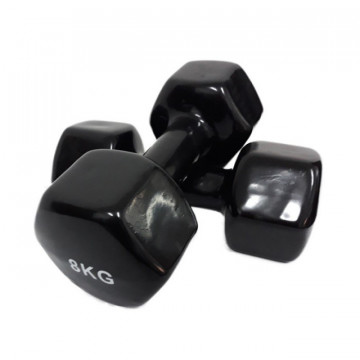 Set gantere epoxy 2 x 8 kg Dayu Fitness negru