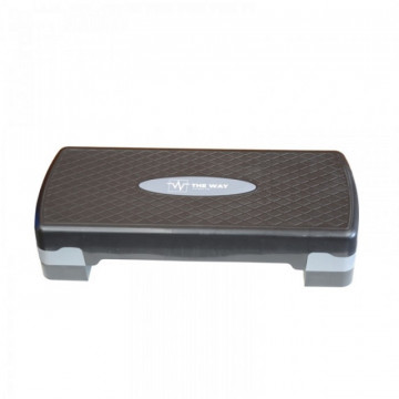 Stepper Fitness ajustabil pe 2 nivele, Gri cu Negru, THEWAY FITNESS