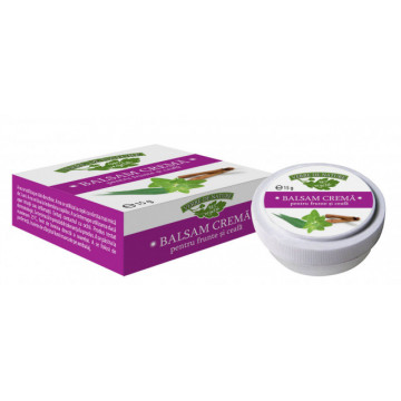 Balsam tonic crema pentru masaj frunte si ceafa cu eucalipt, menta si scortisoara - 15 g