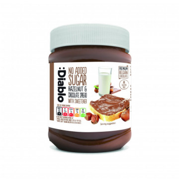 Crema tartinabila Diablo cu alune de padure si ciocolata premium, fara zahar - 350g