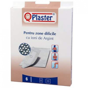Plasturi cu Ioni de argint pentru zone dificile QPlaster - 6 buc