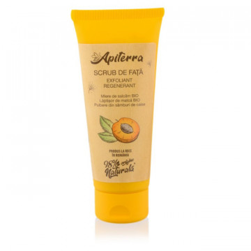 Scrub de fata exfoliant, regenerant Apiterra - 75 ml