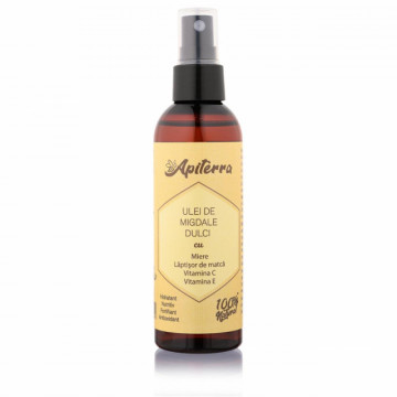 Ulei de migdale dulci cu miere, laptisor de matca, vitamina C si E Apiterra - 100 ml