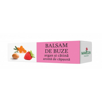Balsam de buze cu ulei de argan, catina si aroma de capsuna - 4.8g
