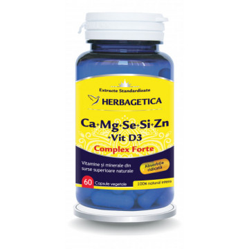 Ca+Mg+Se+Si+Zn cu Vitamina D3 Complex Forte - 60 cps
