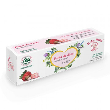 Bebe Drag Pasta de Dinti cu Argila si Capsuni - 50 ml