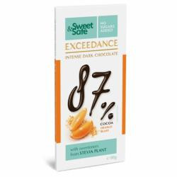 Ciocolata neagra intensa 87% cacao, cu portocale, fara zaharuri adaugate - 90 g