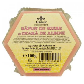 Sapun cu miere si ceara de albine - 100 g Apidava