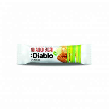 Baton musli cu lime, fara adaos de zahar, cu indulcitori, Diablo - 30g