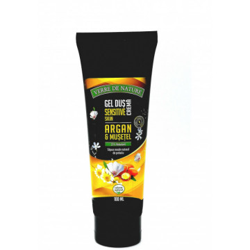 Gel de dus crema Sensitive Skin cu argan, musetel si miere de albine - 100 ml