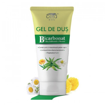 Gel de dus cu bicarbonat, aloe, galbenele si musetel 200ml - Ceta
