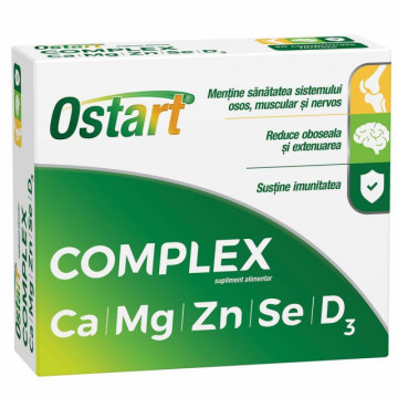 Ostart Complex Ca + Mg + Zn + Se + D3 - 20 cpr