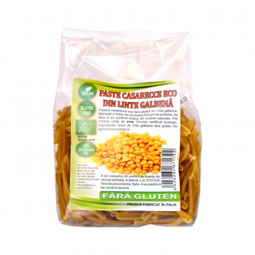 Paste casarecce din linte galbena, fara gluten, BIO - 250g