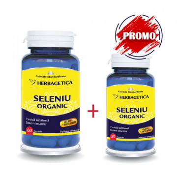 Seleniu Organic 60 cps + 30 cps Gratis
