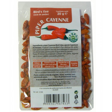 Piper Cayenne (ochi de pasare) - 20 g Herbavit