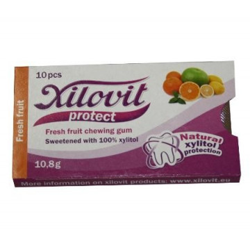 Guma de mestecat Xilovit citrice 10/folie