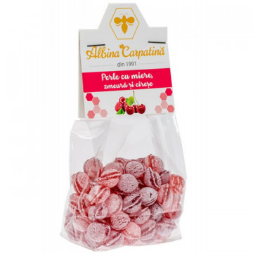 Perle cu miere, zmeura si cirese - 100 g