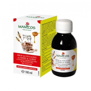 Sirop de patlagina cu miere de albine si propolis 100 ml
