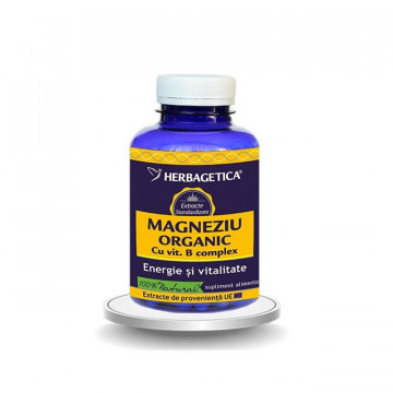 Magneziu Organic cu vitamina B complex - 120 cps