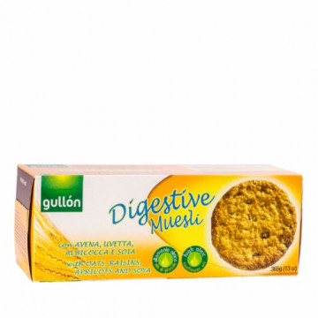 Biscuiti cu ovaz, soia caramelizata, stafide si caise - 365g