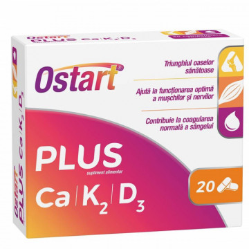 Ostart Plus Ca + K2 + D3, - 20 cpr