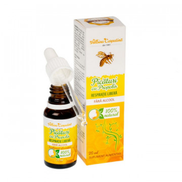 Picaturi cu Propolis respiratie libera fara alcool - 20 ml