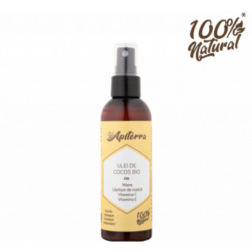 Ulei de cocos bio cu miere, laptisor de matca, vitamina C si E Apiterra - 100 ml