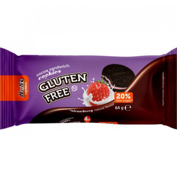 Biscuiti fara gluten cu aroma de capsuni Bob Foods - 64 g