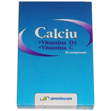 Calciu + Vitamina D3 + Vitamina C - 20 cps
