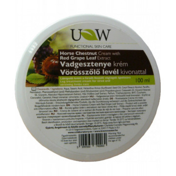 Crema pentru picioare cu extract de castane si frunze de vita de vie rosie - 100 ml