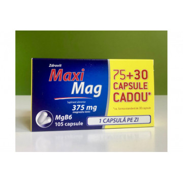 Maximag 375mg - 75+30 cps gratis