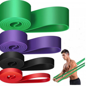 Banda elastica lunga Spowerts, resistance band pentru fitness, antrenament sala sau acasa, gimnastica recuperare, diverse grade de rezistenta