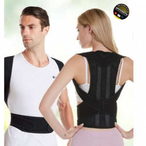 Suport Si Corector De Postura Si Spate, Gat, Umeri, Spate, Coloana, Clavicula, Cu Bretele Ajustabile, Tije De Sustinere Si Centura, Unisex – Ham Ortopedic - Marimi S-XL