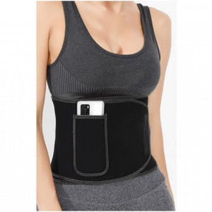 Centura Fitness pentru Slabit, pentru Sala sau Alergare, DuraSweat, cu Buzunar pentru Telefon