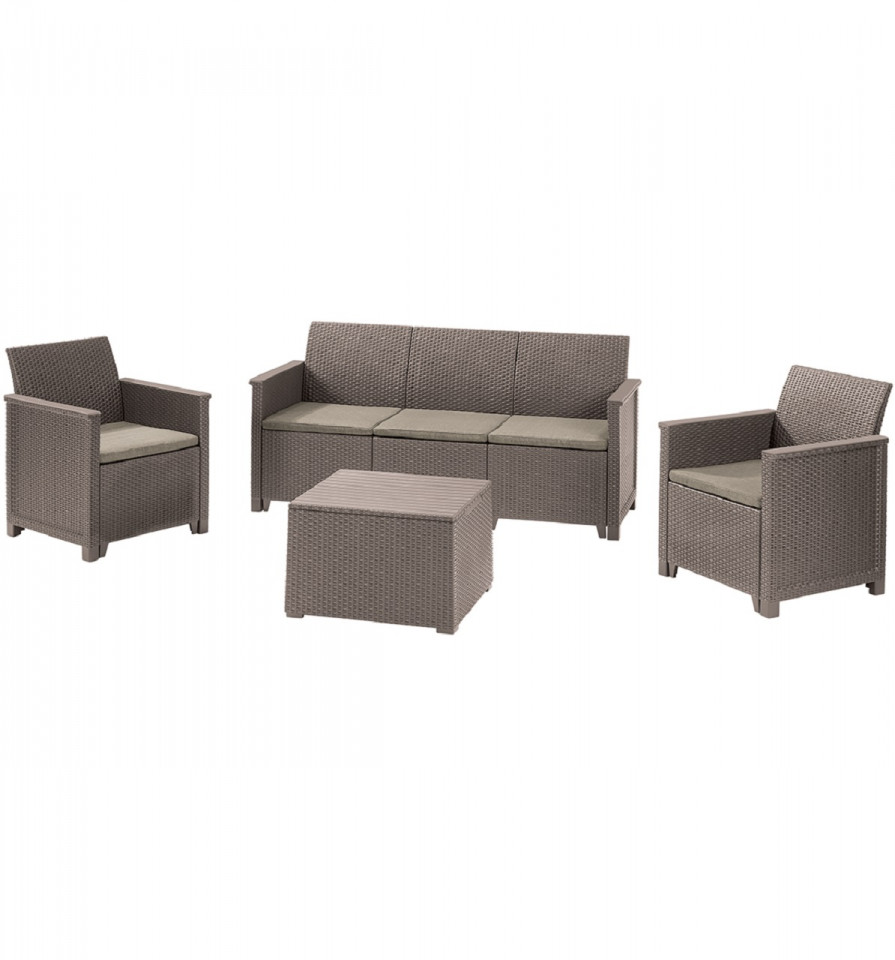 Baštenski set elodie 3 seater sa box stolom - kapućino KETER