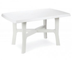 Baštenski sto plastični 138 x 88 x 72cm beli RODANO