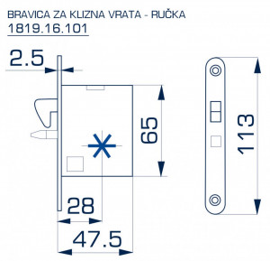 Brava za klizna vrata cilindar Bane