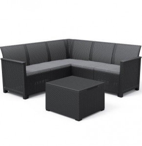 Baštenski set ugaoni elodie 5 seater sa box stolom - grafit KETER
