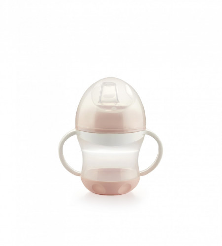 Cana anti-curgere cu capac si manere Powder pink