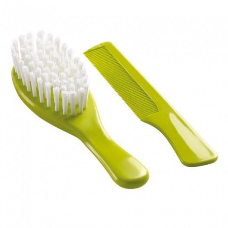 Set perie si pieptan pentru bebelusi Thermobaby-Verde