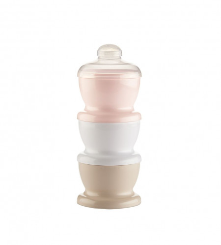Recipient 3 compartimente lapte praf/ mancarica- Powder Pink
