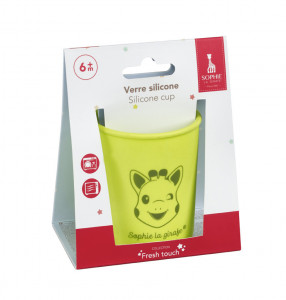 Vulli Pahar verde neon silicon Girafa Sophie